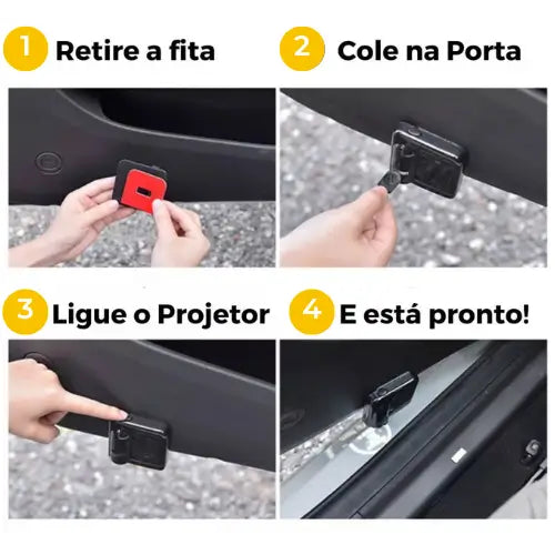 Projetor de Porta Automático Personalizado para Carro Luxcar™ + Brinde Exclusivo