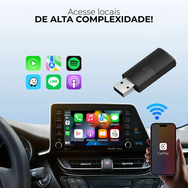 Adaptador Sem fio CarPlay/Android Auto para Multimídia